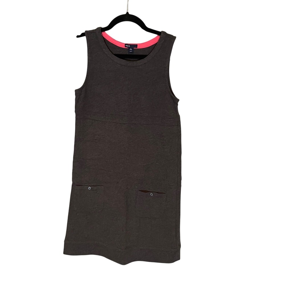 Gap Kids Girls XXL 14-16 Charcoal Grey Cotton Sleeveless Shift Dress‎ Pockets
